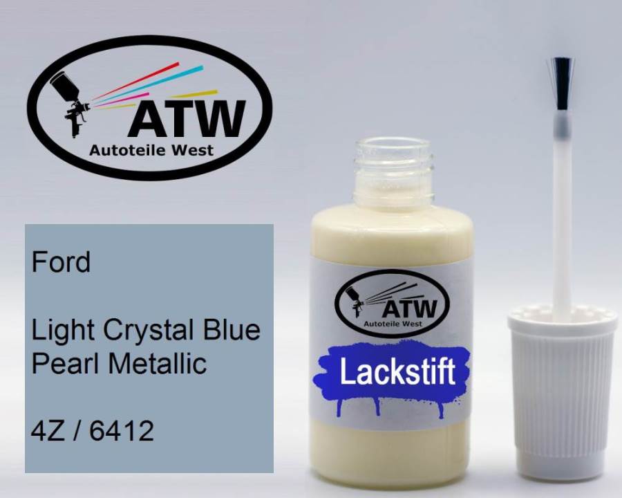 Ford, Light Crystal Blue Pearl Metallic, 4Z / 6412: 20ml Lackstift, von ATW Autoteile West.